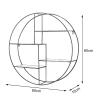 WYFZT Floating Shelves Decorative Round Multi Wall Shelf Storage Organiser Unit Display Rack Wall Mounted Shelving, Black Metal Circle Hanging Shelf, 50/60/70cm (Size : 601560cm) view 3