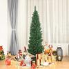 5Ft PVC Artificial Slim Pencil Christmas Tree w/Stand Home Holiday Decor Green view 3