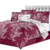 Spirit Linen - Queen Bed in a Bag, 6-Piece Oversized Reversible Bedding with Matching Shams & Bed Skirt, Elegant Home Decor for All Season (Foliage Burgundy/Ivory, Queen) view 1