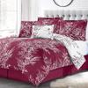 Spirit Linen - Queen Bed in a Bag, 6-Piece Oversized Reversible Bedding with Matching Shams & Bed Skirt, Elegant Home Decor for All Season (Foliage Burgundy/Ivory, Queen) view 2