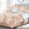 Spirit Linen - King Bed in a Bag, 6-Piece Oversized Reversible Bedding with Matching Shams & Bed Skirt, Elegant Home Decor for All Season (Foliage Taupe/Ivory, King) view 2