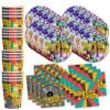 70's Birthday Party Supplies Set Plates Napkins Cups Tableware Kit for 16 view 1