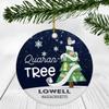 Quarantine Christmas Ornament 2022 - Funny Xmas Ornament Quaran Tree With Custom Name Lowell Massachusetts Ornament - Holiday Social Distancing Ornaments 3" Plastic view 1