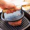 Restaurantware Met Lux 7 x 2.8 Inch Burger Press 1 Heavy-Weight Bacon Press - With Wooden Handle Enamel Coating Black Cast Iron Grill Press Grooved Bottom For Searing Meat view 3
