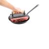 Restaurantware-7.9 x 3.9 x 2.8 Inch Bacon Press, 1 Heavy-Weight Burger Press - With Wooden Handle, Enamel Coating, Black Cast Iron Grill Weight, Textured Bottom, For Steak, Panini, And Grilled Cheese view 1