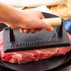 Restaurantware-7.9 x 3.9 x 2.8 Inch Bacon Press, 1 Heavy-Weight Burger Press - With Wooden Handle, Enamel Coating, Black Cast Iron Grill Weight, Textured Bottom, For Steak, Panini, And Grilled Cheese view 3
