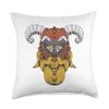 Bearded Viking Head In Helmet Throw Pillow view 1