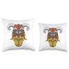 Bearded Viking Head In Helmet Throw Pillow view 3