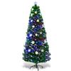 6FT Pre-Lit Fiber Optic Artificial Christmas Tree w/Multicolor Lights Snowflakes view 1