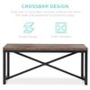 Best Choice Products 45.5in 3-Piece Bench Style Dining Furniture Set, 4-Person Space-Saving Dinette for Kitchen, Dining Room w/ 2 Benches, Table - Brown/Black view 3