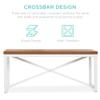 Best Choice Products 45.5in 3-Piece Bench Style Dining Furniture Set, 4-Person Space-Saving Dinette for Kitchen, Dining Room w/ 2 Benches, Table - Brown/White view 3