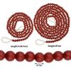 2pcs Wooden Beads Garlands Christmas Tree Wine Red Wood Bead Garlands Fireplace Wall Hanging Decorations for Party Home Decor view 2