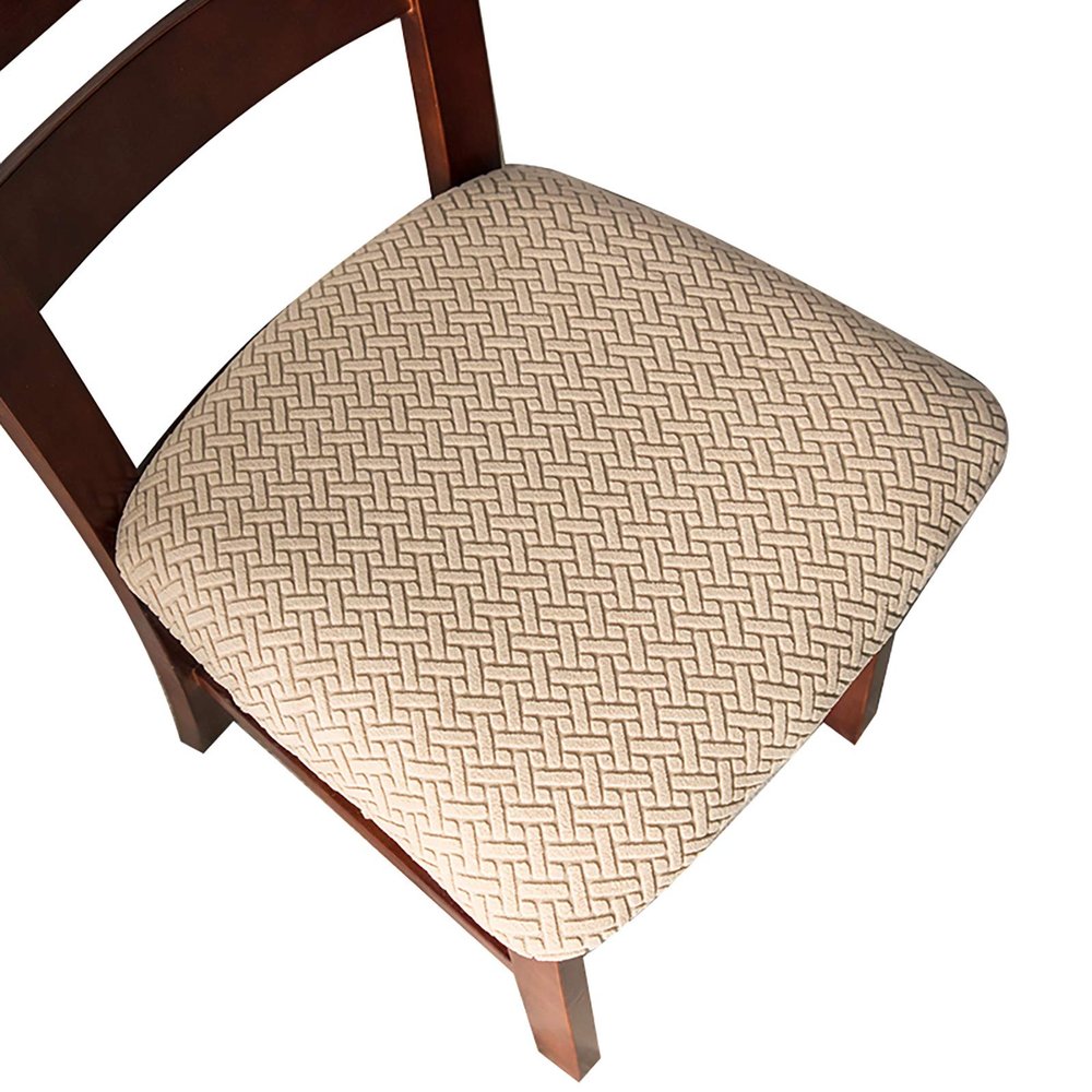 Genina Seat Covers for Dining Room Chair Seat Slipcovers Kitchen Chair Covers (Khaki, 2 Pcs)