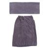 Cabilock Mens Shower Wrap Bath Towel with Snap Closure Microfiber Wearable Bath Skirt Soft Blanket Robe for Home Dorm Hotel Spa Gym Grey view 1