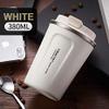 12.85 & 17.25 oz. 316L Stainless Steel Thermos Cup Travel Coffee Mug with Lid Car Water Bottle Vacuum Flasks Thermos cup for Gift (White, 12.85 oz.) view 2