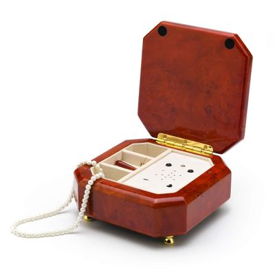 Octagonal Beveled Wood Tone Custom USB Module Music Box - L1 - Sensor/USB/Recharge