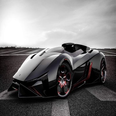 Iconic Arts Supercar- Lamborghini Diamante Black Laminated 24x36 Poster