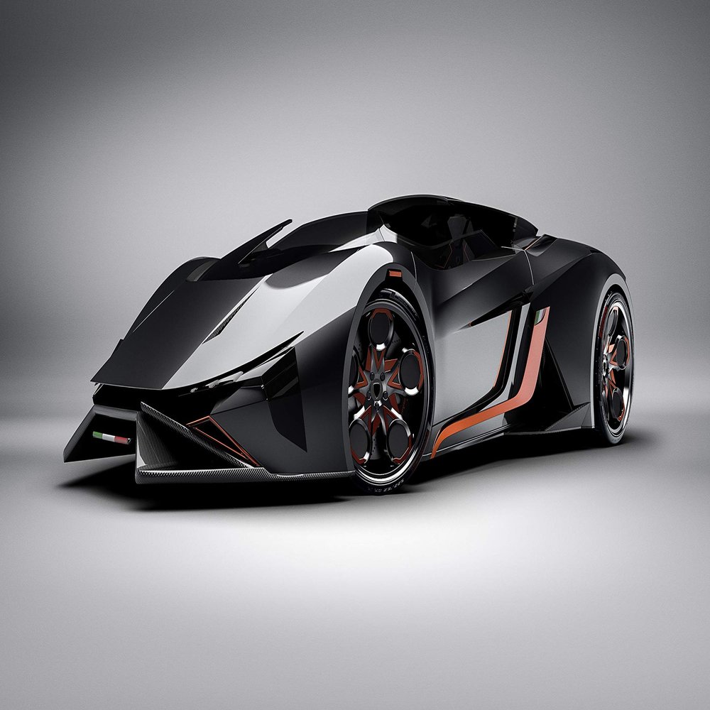 Iconic Arts Supercar- Lamborghini Diamante Black Laminated 18x24 Poster
