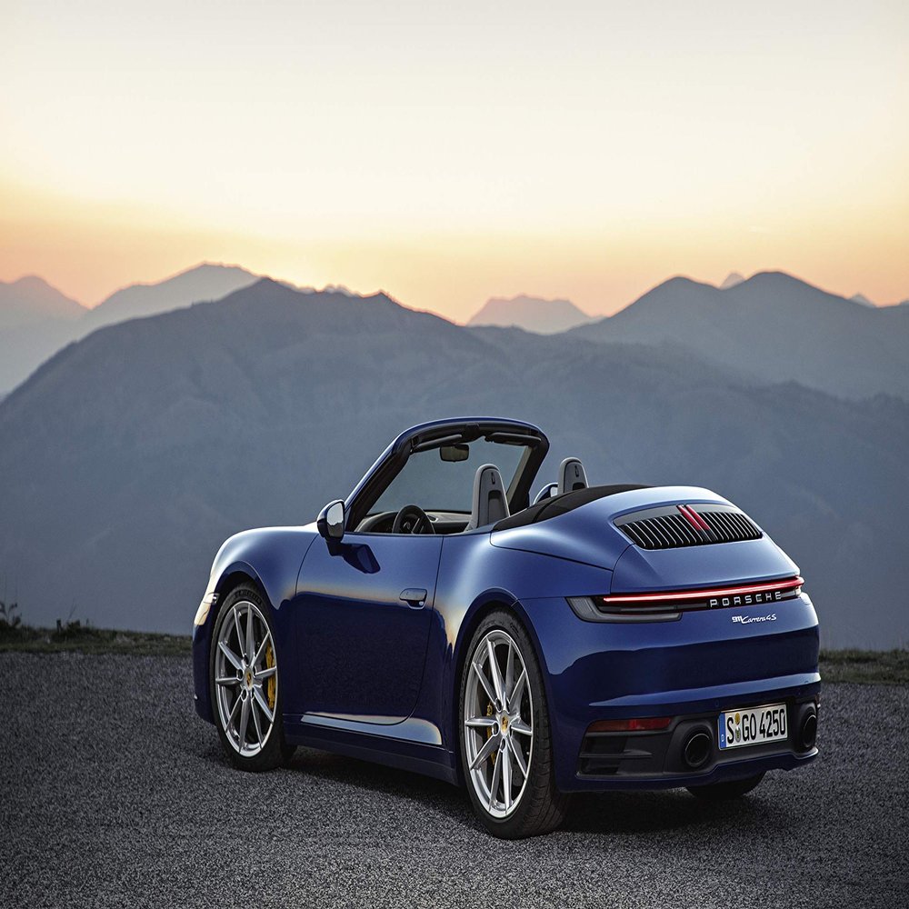 Iconic Arts Supercar- Porsche 911 Carrera 4S Cabriolet Laminated 24x36 Poster