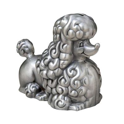 EUYIMOMO Piggy Bank,Ancient tin zinc Alloy pet Dog Change Piggy Bank, Creative Poodle Coin Bank