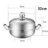 304 Stainless Steel Steamer/Soup Pot 1-layer Household With Steamer 28cm/30cm/32cm Commercial Suitable for Gas Stove/Induction Cooker Suitable for 3-8 People (Size : 32cm) view 2