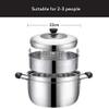 201 Stainless Steel Steamer/Soup Pot 1-layer Household With Steamer 20cm/22cm/24cm/26cm Commercial Suitable for Gas Stove/Induction Cooker Suitable for 1-5 People (Size : 22cm) view 2