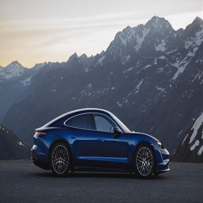 Iconic Arts Supercar- Porsche Taycan Electric Laminated 18x24 Poster