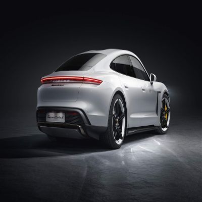 Iconic Arts Supercar- Porsche Taycan Turbo S Laminated 18x24 Poster