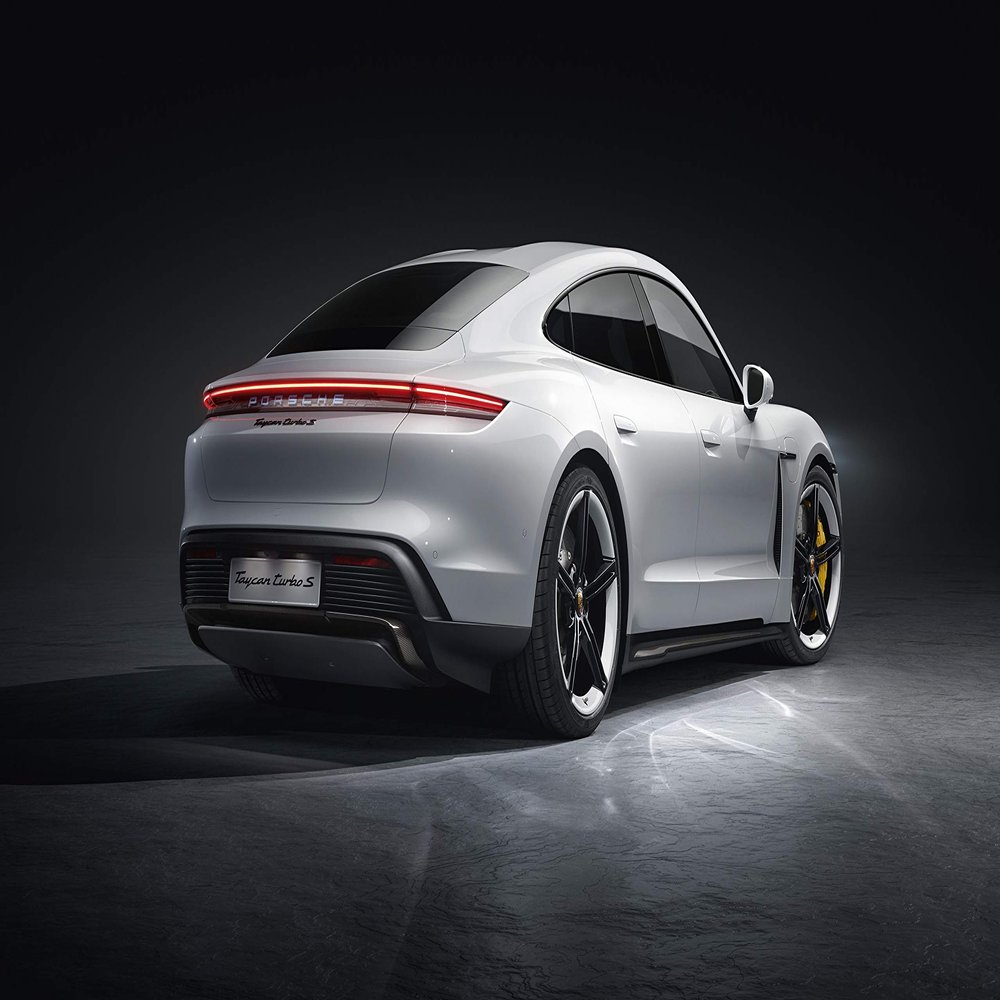 Iconic Arts Supercar- Porsche Taycan Turbo S Laminated 18x24 Poster
