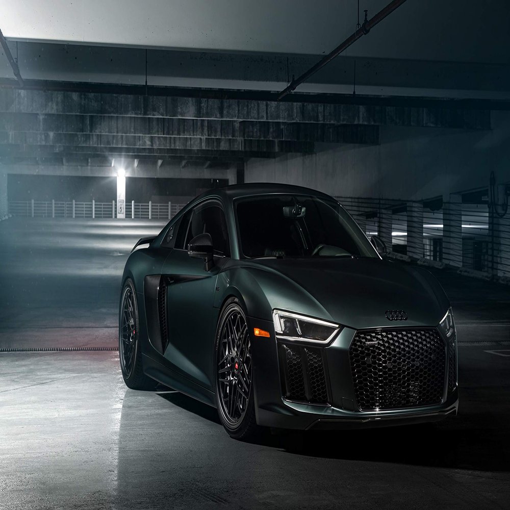 Iconic Arts Supercar Laminated Poster 24x36- Audi R8 Quattro Black