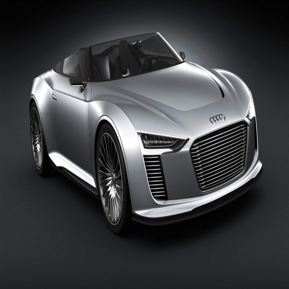 Iconic Arts Supercar Laminated Poster 24x36- Audi E-Tron Silver