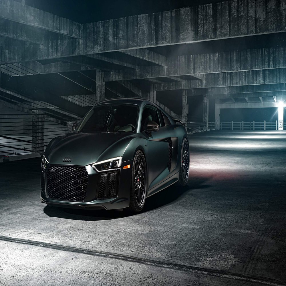 Iconic Arts Supercar Laminated Poster 24x36- Audi R8 Quattro Black
