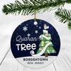Quarantine Christmas Ornament 2022 - Funny Xmas Ornament Quaran Tree With Custom Name Bordentown New Jersey Ornament - Holiday Social Distancing Ornaments 3" Plastic view 1