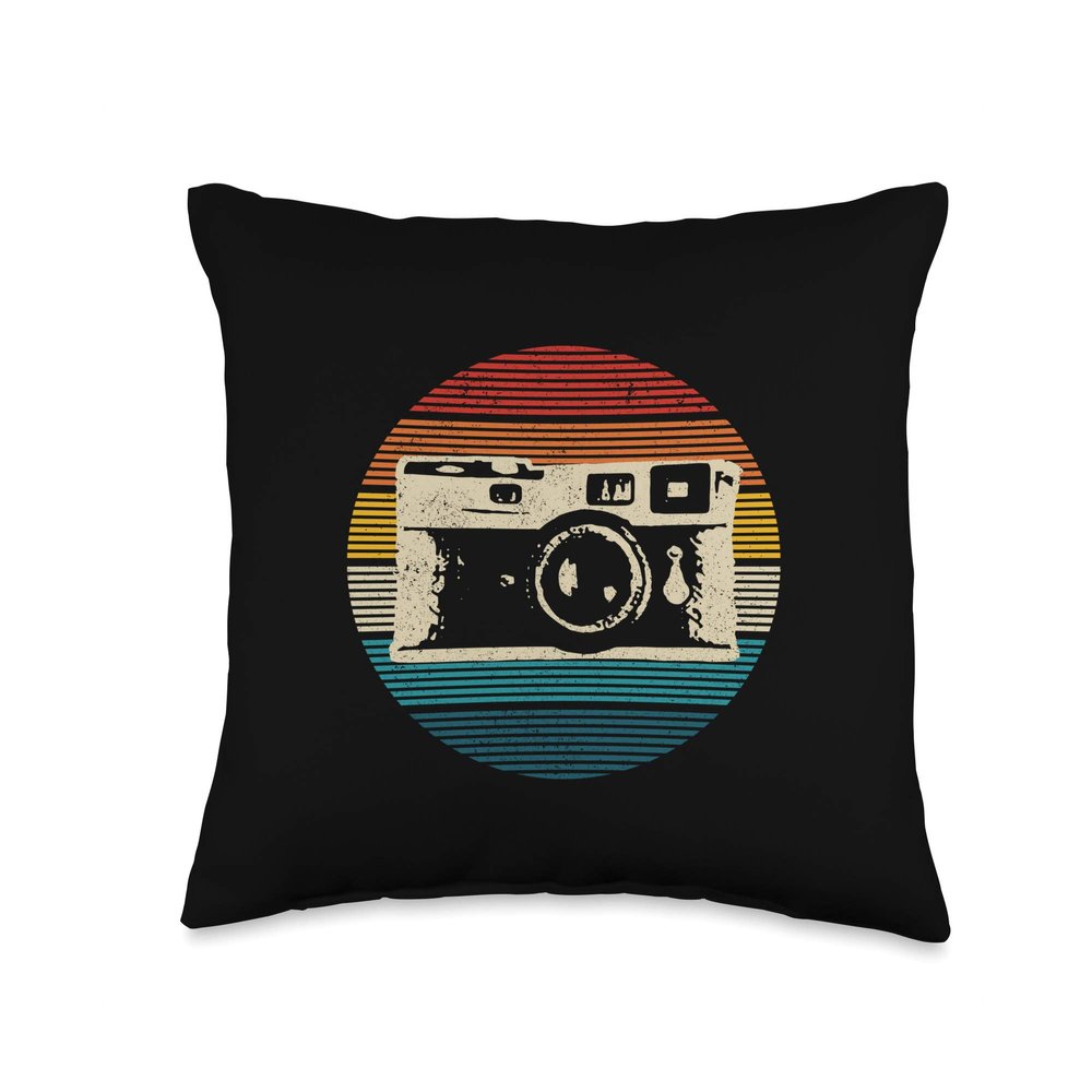Photographer Gift Vintage Retro Photography Camera Throw Pillow