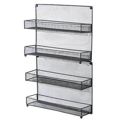 HopeHope Metal Storage Rack Shelves for Garage Kitchen, 4 Tier Spice Rack Organizer Kitchen Storage Organizer Shelf