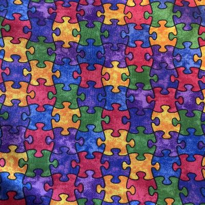 Aunt Sandy's Sewing Weighted Blanket with Colorful Puzzle and 6 lbs, Lap Blanket, Washable