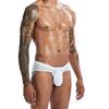 Andongnywell 3 Pack Men's Pure Color Sexy Underwear Ultra Soft Comfy Transparent Briefs Knickers Panties Trouser (White,Medium) view 3
