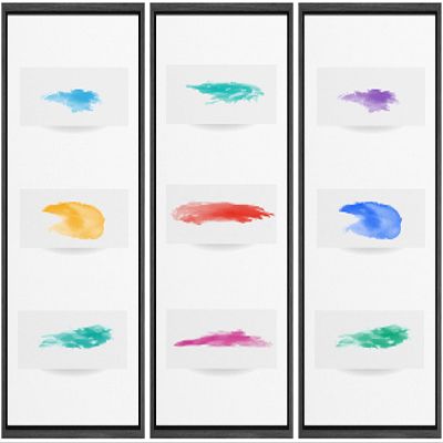 SIGNWIN 3 Piece Framed Canvas Wall Art Colorful Painting Canvas Prints Home Artwork Decoration for Living Room,Bedroom - 16"x24"x3 Panels