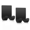 Razor Holder Shaver Hook Hanger Stand Caddy (2 Pack) Self Adhesive Stick on Hook Heavy Duty Stainless Steel Phone Holder for Shower, Tools for Hanging Washcloth Towel Loofah for Bathtub Wall, Black view 1