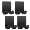 Razor Holder Shaver Hook Hanger Stand Caddy (4 Pack) Self Adhesive Stick on Hook Heavy Duty Stainless Steel Phone Holder for Shower, Tools for Hanging Washcloth Towel Loofah for Bathtub Wall, Black view 1