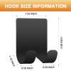 Razor Holder Shaver Hook Hanger Stand Caddy (4 Pack) Self Adhesive Stick on Hook Heavy Duty Stainless Steel Phone Holder for Shower, Tools for Hanging Washcloth Towel Loofah for Bathtub Wall, Black view 2