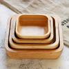 1Pc Square Wood Bowl 4 Sizes Salad Bowl Set Large Small Wooden Plate Snack Dessert Serving Dishes Food Container Wood Tableware (XL 21cm) view 4