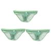 Andongnywell 3 Pack Men's See Through Fishnet Bikini Briefs Low Rise Panties Underwear Knickers panties (Green,X-Large) view 1