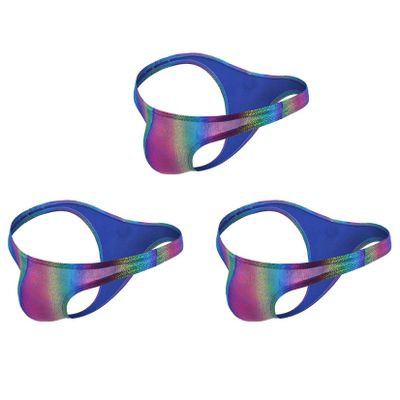 Andongnywell 3 Pack Mens Print Contour Pouch Bikini Swimsuit Knickers Panties Lingerie