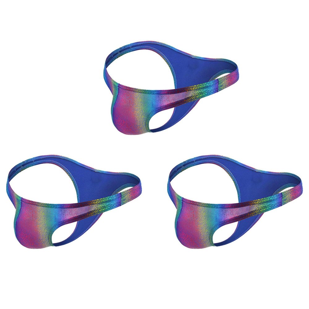 Andongnywell 3 Pack Mens Print Contour Pouch Bikini Swimsuit Knickers Panties Lingerie