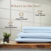 1000 Thread Count Egyptian Cotton Sheets Queen Size, 4 Pc Luxury Sheets Set, Long Staple 100% Cotton Sheets for Queen Size Bed, 16" Deep Pocket Hotel Style Sheets, Sateen Sheets Queen, Light Blue view 3