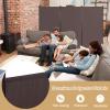 Giantex 3 Panel Room Divider, 6 FT Folding Privacy Screen, Wall Partition for Room Separation, Folding Divider for Home Office, Living Room, Brown view 2