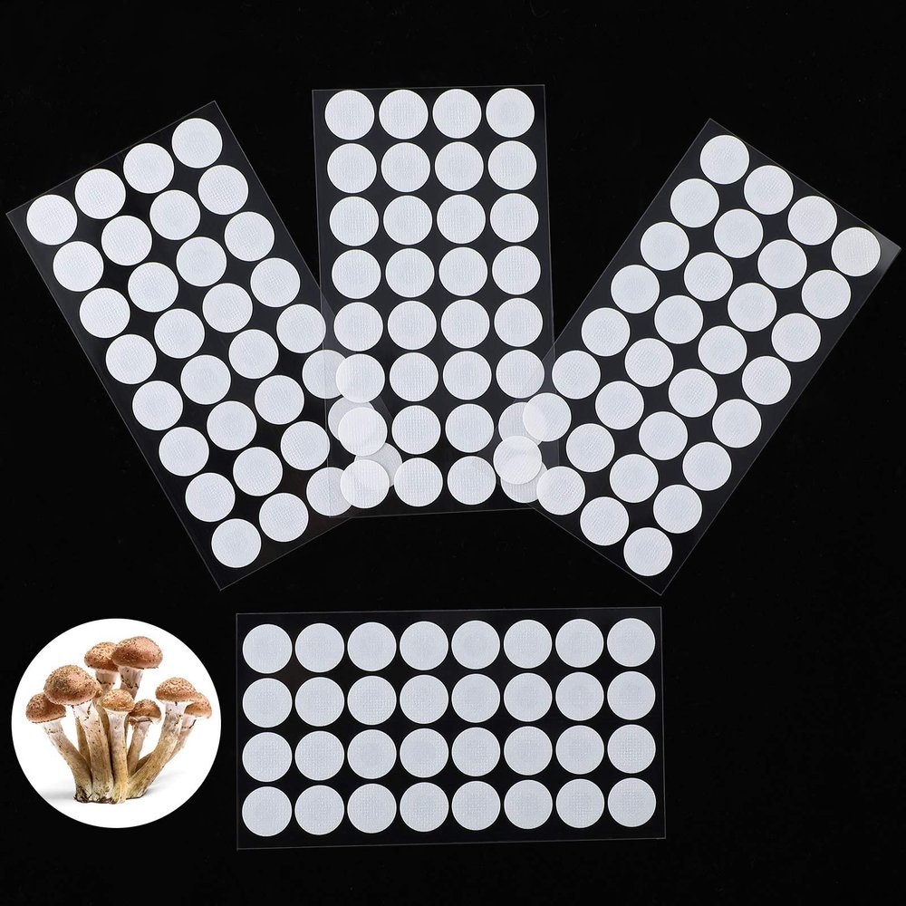 Zonon 128 Pieces Synthetic Filter Paper Stickers 20 mm 0.3 mm Synthetic Filter Disc Tape Mushroom Applied Under Mason Jar for Mushroom Cultivation