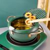 BYBYCD Stainless Steel Deep Frying Pot with Thermometer and Oil Drip Rack Lid Japanese Style Deep Fryer Pot for Home Fry Chicken Chips Fish Shrimp (7.9 inch, green) view 1
