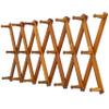 Dseap Accordian Wall Hanger: 16 High Wooden Wall Expandable Coat Rack, Hat Rack Holder, Accordion Hook for Baseball Caps, Coats, Mugs, 20 Peg Hooks, Brown view 1